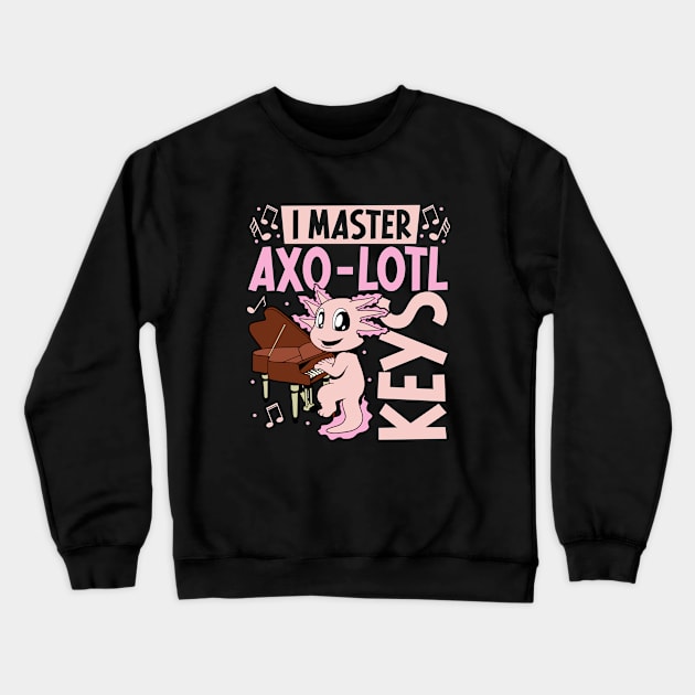 Axolotl at the piano Crewneck Sweatshirt by Modern Medieval Design